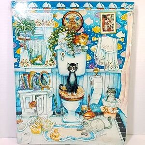 Bathroom Cats By Bill Bell Cardboard Print 14" x11" Decor